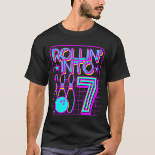 Camiseta Crianças Enrolando Em 7 Boliche de Bowler 7 de Ani