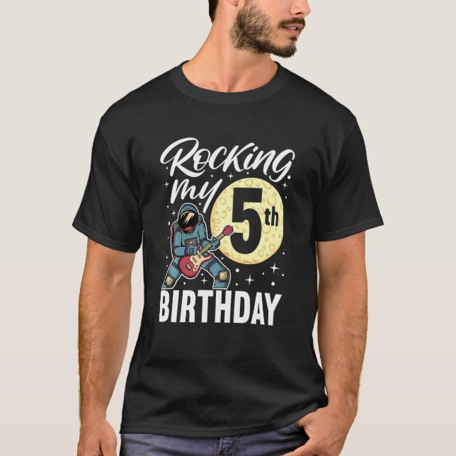 Camiseta Crianças Enroscando Meu Aniversário De 5, Eu Elétr (Frente)