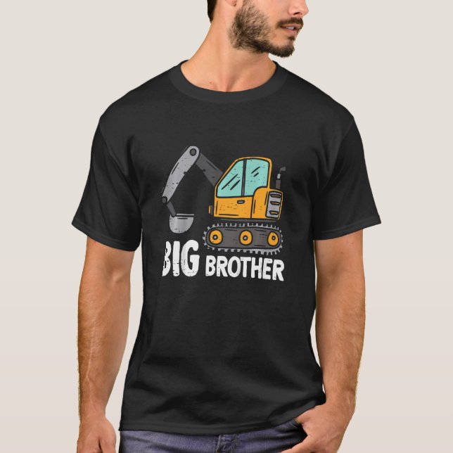 Camiseta Crianças Escavadoras Em Breve Para Ser Irmão Ser G (Frente)