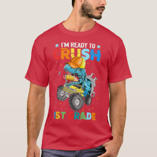 Camiseta Crianças Esmagam 1 rua Dinossauro Monstro Caminhão