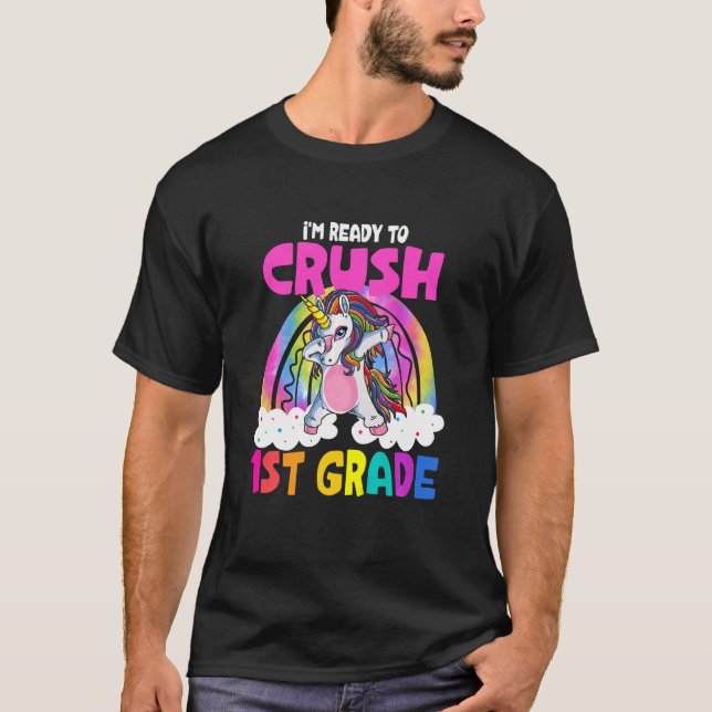 Camiseta Crianças Esmagam 1 rua Grau Dabbing Grau Primeiro  (Frente)