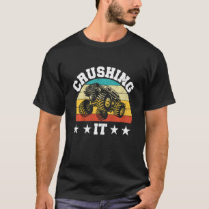Camiseta Crianças Esmagando O Caminhão do Monstro do Toddle