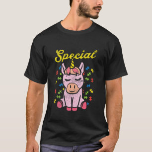 Camiseta Crianças Especiais Unicórnio Quebra-cabeça Cute Gi
