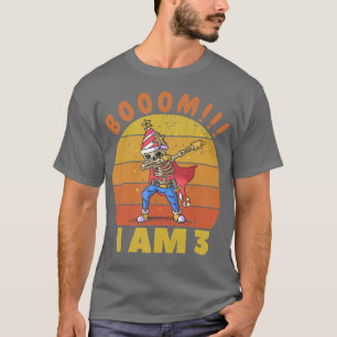Camiseta Crianças Esqueleto Dabbing Birthday, 3 anos