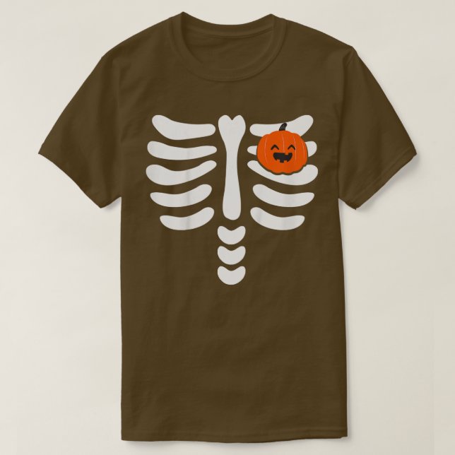 Camiseta Crianças Esqueleton Pumpkin Heart Halloween Jackol (Frente do Design)