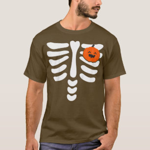 Camiseta Crianças Esqueleton Pumpkin Heart Halloween Jackol