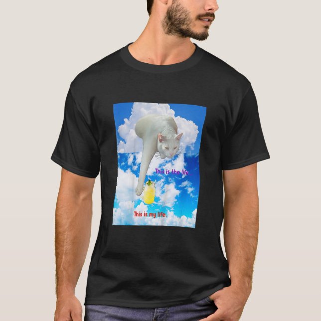 Camiseta Crianças Esta É A Vida Que Este É O Meu Gato Da Vi (Frente)