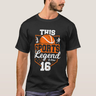 Camiseta Crianças Esta Lenda do Esporte Agora Tem 16 Anos J