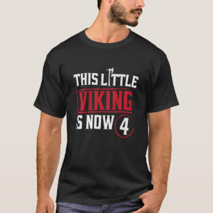 Camiseta Crianças, Esta Pequena Viking Agora Festa De 4° Bd