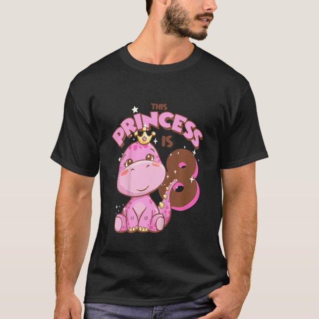 Camiseta Crianças Esta Princesa É 8 Meninas 8º Aniversário  (Frente)