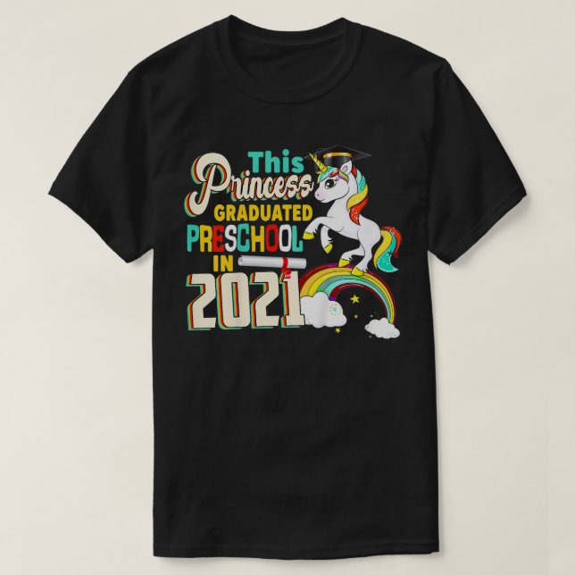 Camiseta Crianças Esta Princesa Graduou-Se Na Pré-Escola Em (Frente do Design)