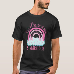 Camiseta Crianças Esta Princesa Tem 9 Anos 9º Aniversário N