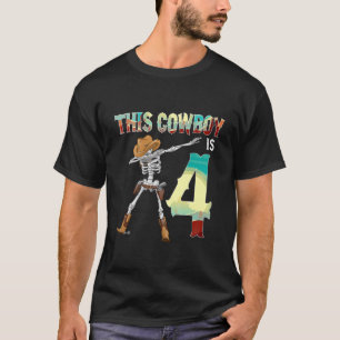Camiseta Crianças Este Cowboy É 4 Dabbing Skeleton 4º Bi