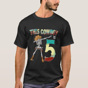 Camiseta Crianças Este Cowboy É 5 Dabbing Skeleton 6 Birthd