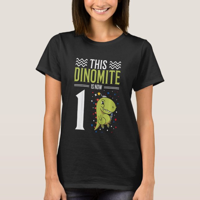 Camiseta Crianças Este Dinomite É Agora 1 Dinossauro 4 de j (Frente)