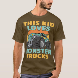 Camiseta Crianças Este Miúdo Adora Caminhões Monstros