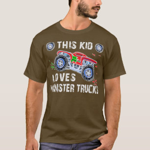 Camiseta Crianças Este Miúdo Adora Caminhões Monstros