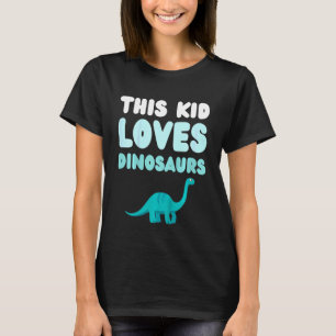 Camiseta Crianças Este Miúdo Adora Dinossauros Divertidos C