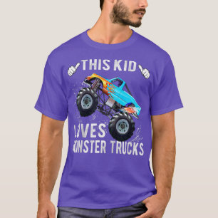 Camiseta Crianças Este Miúdo Adora Monstros Trucks Rapazes