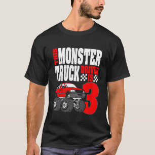 Camiseta Crianças Este Monster Truck Driver É 3 No Topo De 