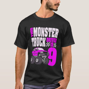 Camiseta Crianças Este Monster Truck Driver É 9 No Topo De