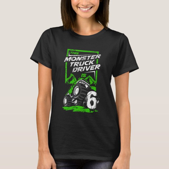 Camiseta Crianças Este Monster Truck Motorista de 6 anos (Frente)