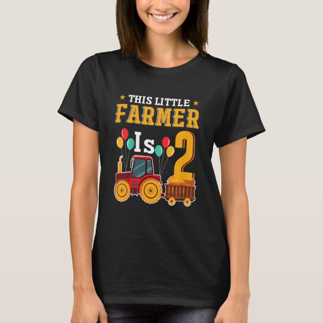 Camiseta Crianças Este Pequeno Agricultor É Um Trator De 2  (Frente)