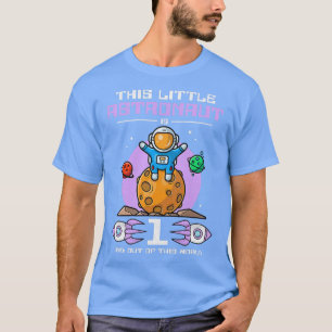 Camiseta Crianças Este Pequeno Astronauta Tem 1 Ano E Está