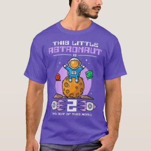 Camiseta Crianças Este Pequeno Astronauta Tem 2 Anos E Está