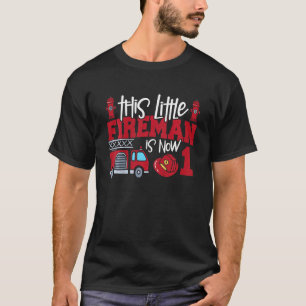 Camiseta Crianças Este Pequeno Bombeiro É Agora Um Caminhão