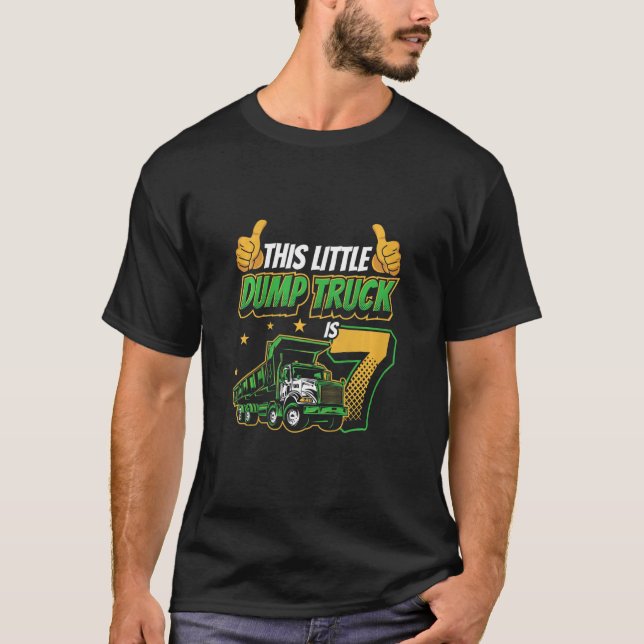 Camiseta Crianças Este Pequeno Caminhão De Bomba É 7 Dígito (Frente)