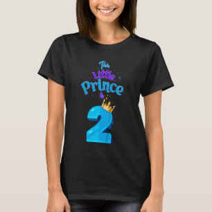 Camiseta Crianças Este Pequeno Príncipe É 2 Rei de Aniversá