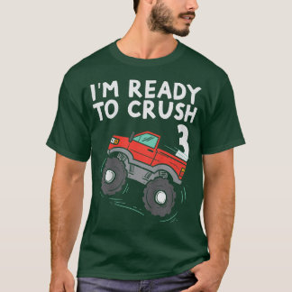 Camiseta Crianças Estou Pronta Para Esmagar 3 Monstros De C