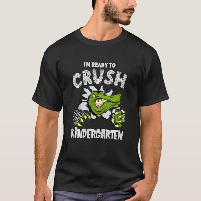 Camiseta Crianças Estou Pronta Para Esmagar O Croc De Allig (Frente)