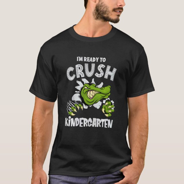 Camiseta Crianças Estou Pronta Para Esmagar O Croc De Allig (Frente)