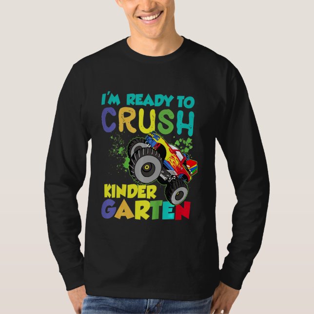 Camiseta Crianças Estou Pronta Para Esmagar O Monstro De Pr (Frente)