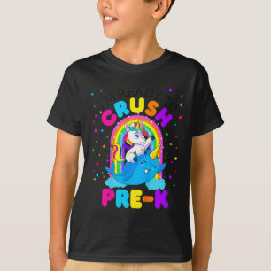 Camiseta Crianças Estou Pronto Para Dominar Pré K Unicórnio