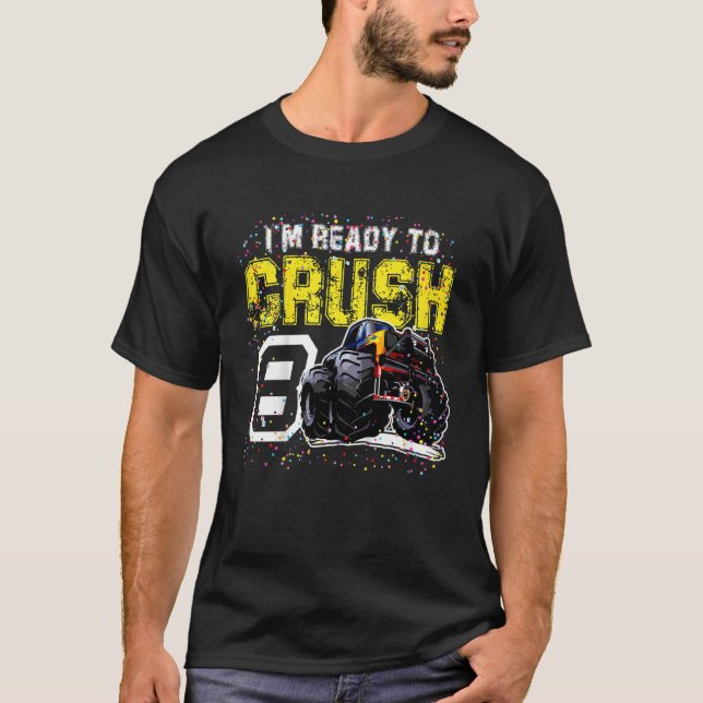 Camiseta Crianças, estou pronto para esmagar 8 Monstros do  (Frente)