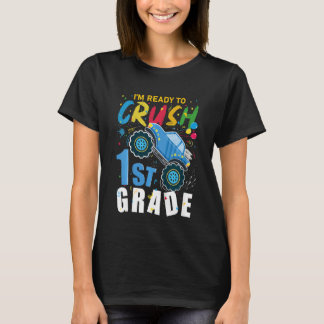 Camiseta Crianças Estou Pronto Para Esmagar Caminhão Monstr