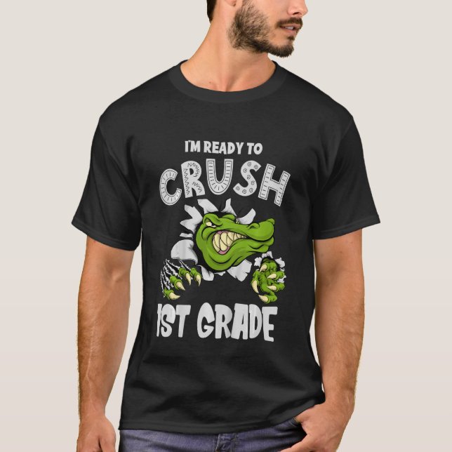Camiseta Crianças, estou pronto para esmagar o crocodilo de (Frente)