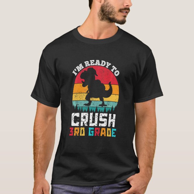 Camiseta Crianças, estou pronto para esmagar o dinossauro B (Frente)
