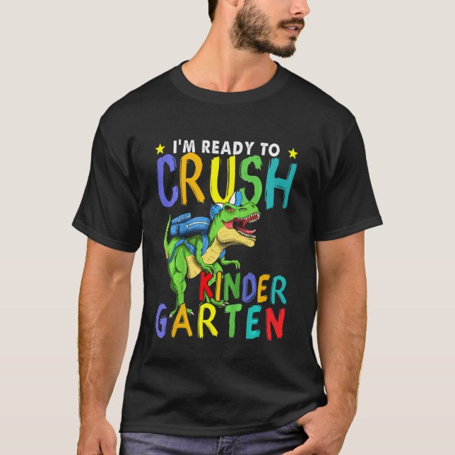 Camiseta Crianças, estou pronto para esmagar o dinossauro d (Frente)
