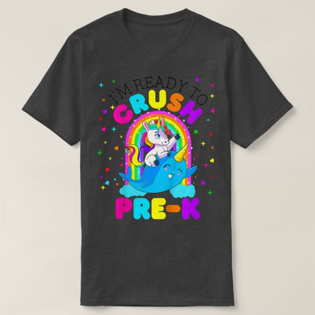 Camiseta Crianças, estou pronto para esmagar o Pré K Unicor (Frente do Design)