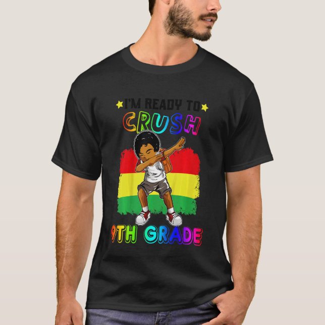 Camiseta Crianças, estou pronto para esmagar os negros do 9 (Frente)