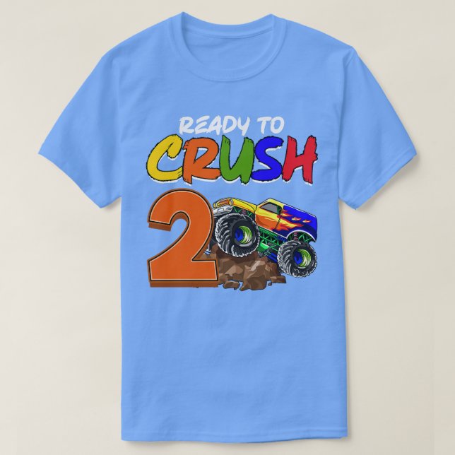 Camiseta Crianças, estou pronto para esmagar sendo 2 Monstr (Frente do Design)