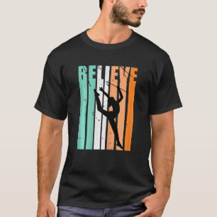 Camiseta Crianças Eu Amo Ginástica Rítmica Acredito Bastão 