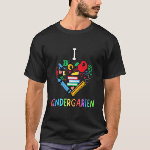 Camiseta Crianças Eu Amo Jardim de Infância Formas Legais A