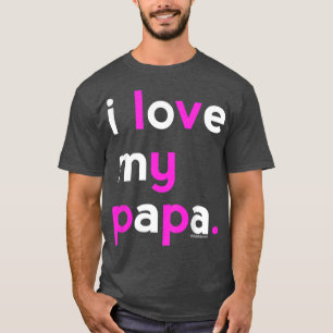 Camiseta Crianças Eu Amo Meu Papá Meninas Dia de os pais Da