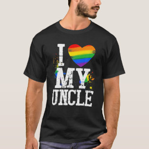 Camiseta Crianças Eu Amo Meu Tio LGBT Sinalizador Gay Tio