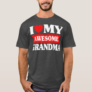 Camiseta Crianças Eu Amo Minha Avó Incrível Tee Coração Ver